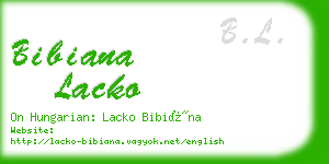 bibiana lacko business card